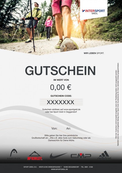 Gutschein mit Grußbotschaft