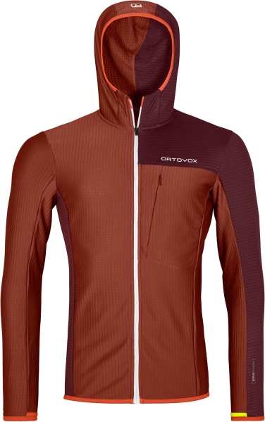 ORTOVOX Herren Unterjacke FLEECE LIGHT GRID HOODED JKT M